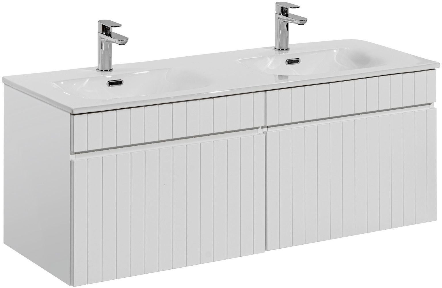 Zestaw Comad Iconic White szafki 60 cm i 60 cm i umywalka meblowa 120 cm podwójna biały SET ICW-SKY 120 CM - Wysyłka w 24h