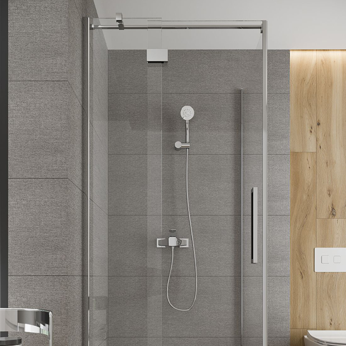 Cersanit Crea drzwi prysznicowe 90 cm prawe chrom/szkło przezroczyste S159-006