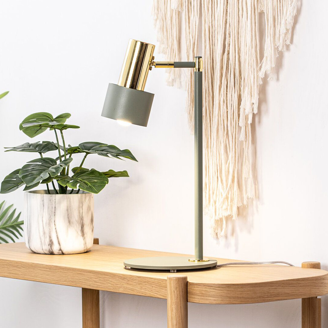 Argon Doria lampa biurkowa 1x15W szałwia/mosiądz 4276