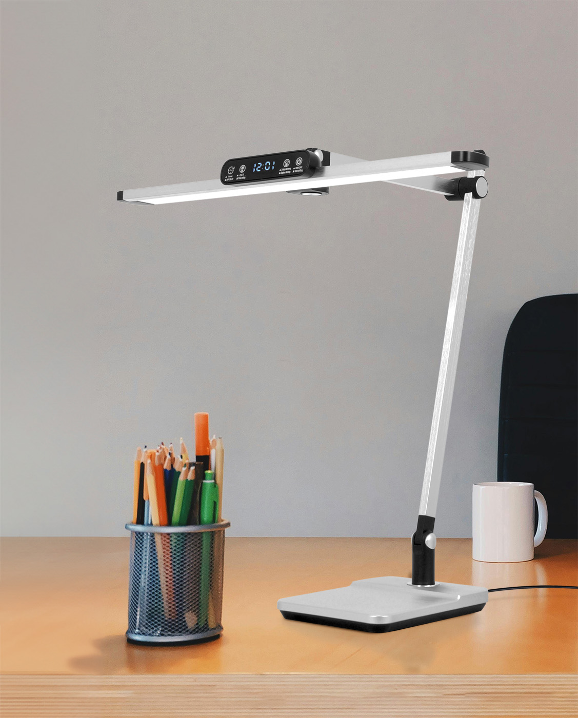 Kaja Ares lampa biurkowa 1x12 W srebrna K-BL1321SREBRNY