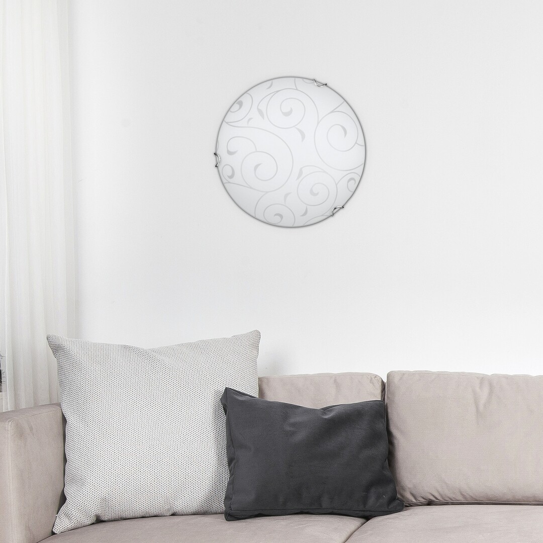 Rabalux Harmony plafon 1x60 W biały-chrom-wzór 3852