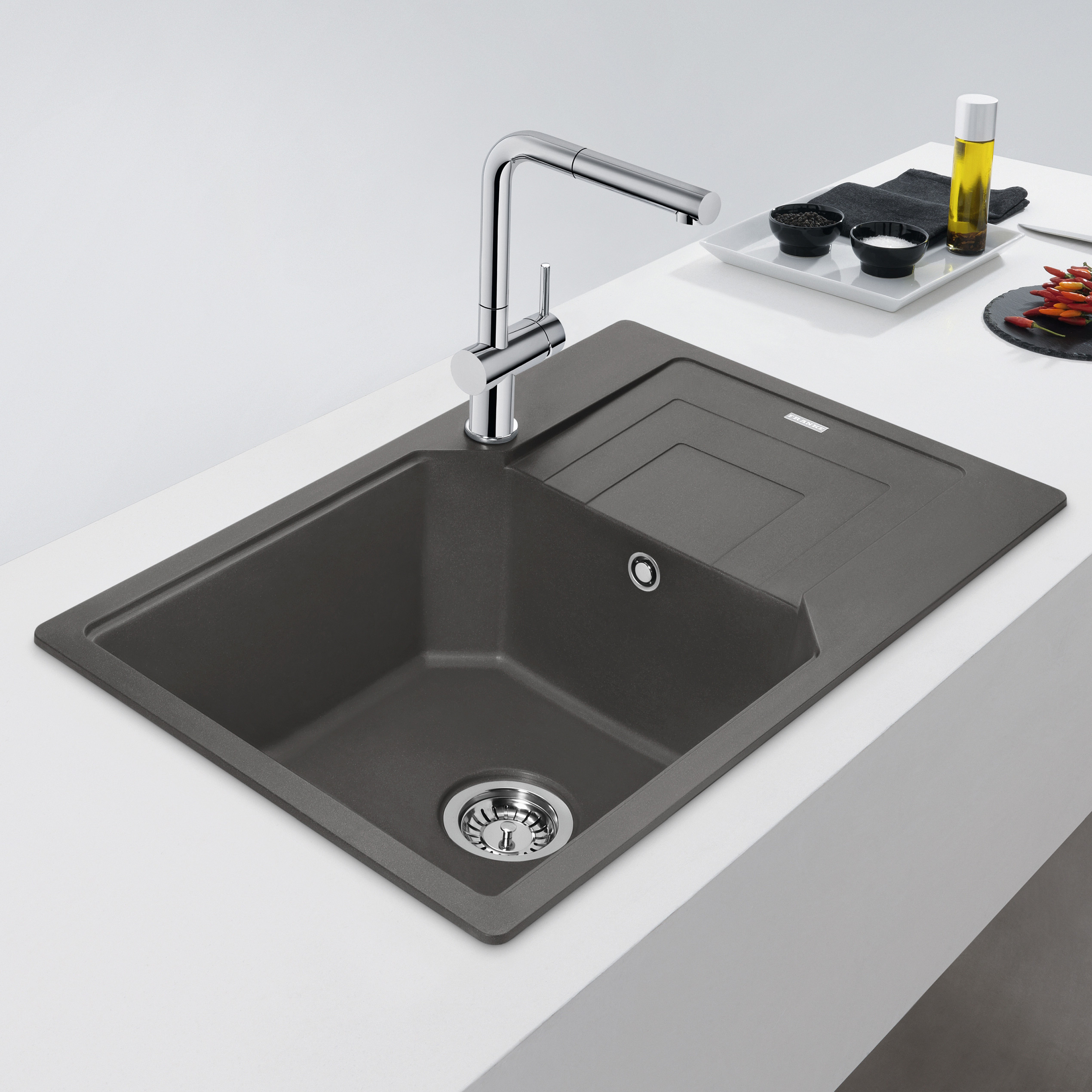 Franke Urban UBG 611-78 XL GSC zlewozmywak 78x50 cm Fragranite kamienny szary 114.0687.281