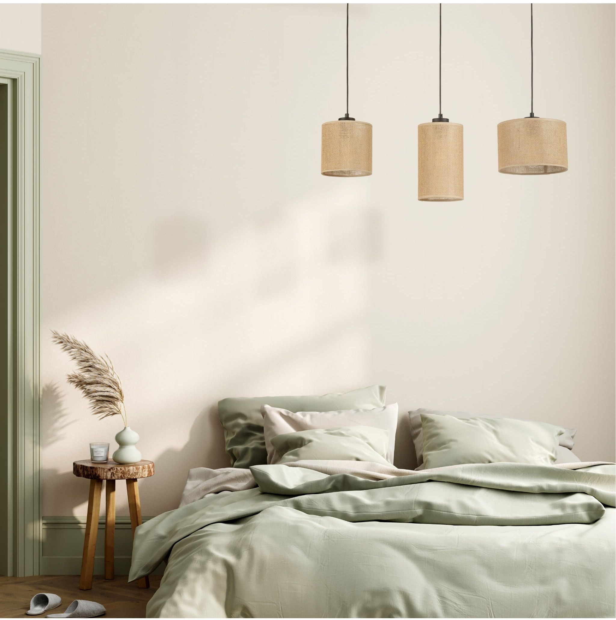 TK Lighting Juta lampa wisząca 3x15 W czarna-juta 4954