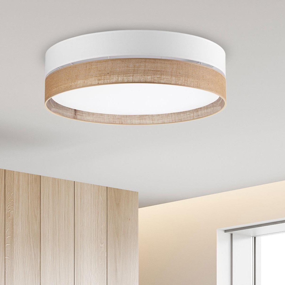 TK Lighting Linobianco plafon 4x15W biały/brązowy 6578