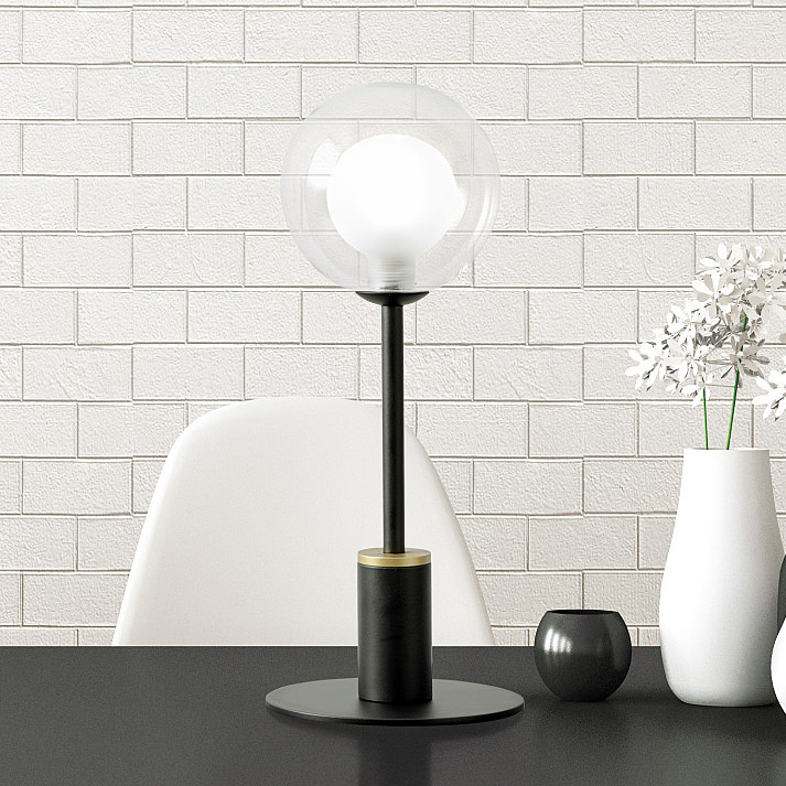 Miloox Cosmo lampa stołowa 1x40W czarna/przezroczysta 1744.171