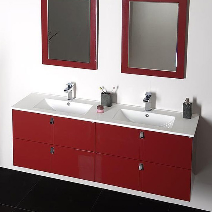 Sapho Slim umywalka 150x46 cm meblowa prostokątna podwójna biała 1601-150