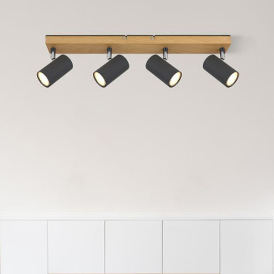 Globo Lighting Robby lampa podsufitowa 4x35W grafit/drewno 57911-4G