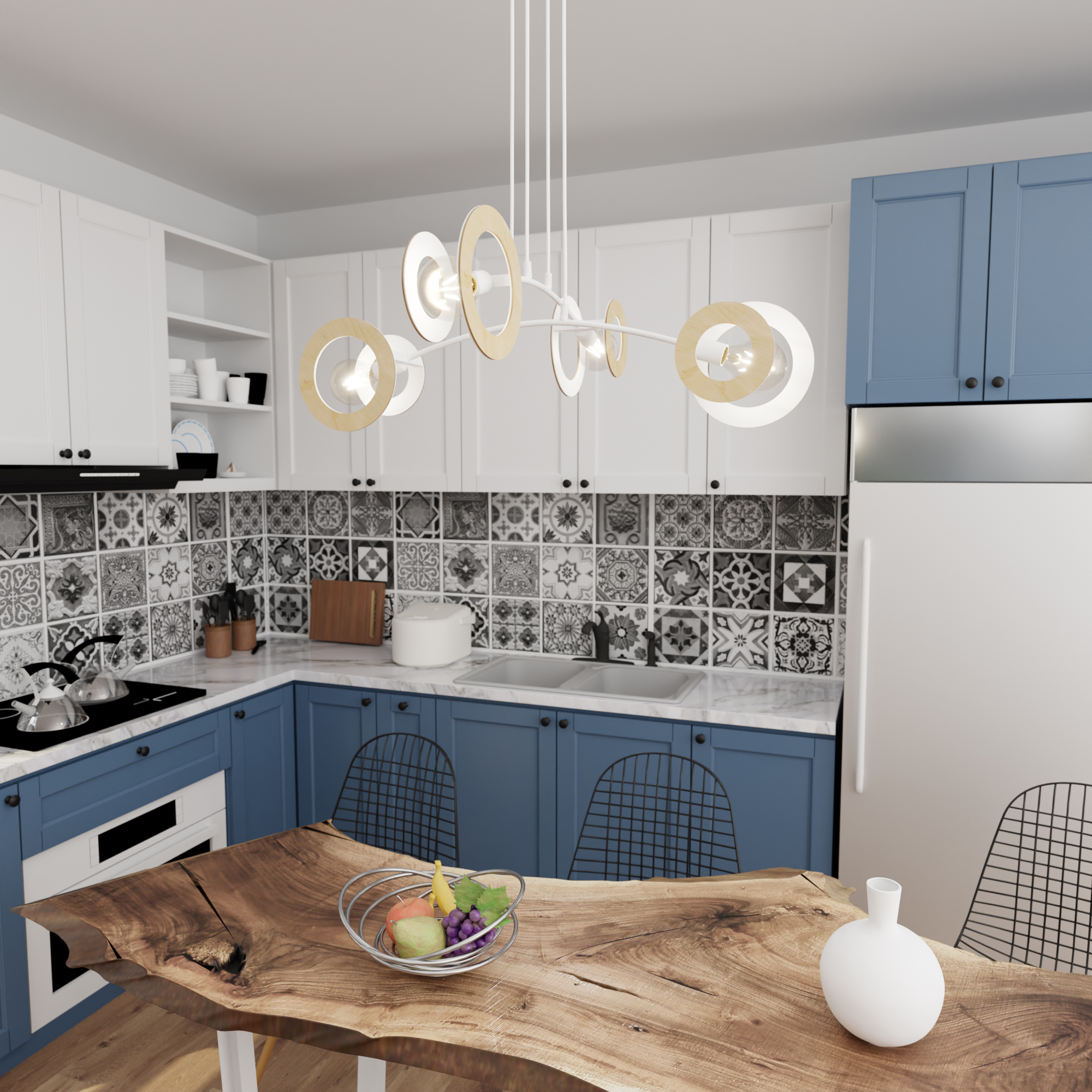 Emibig Skiva lampa wisząca 4x15 W biała 1410/4