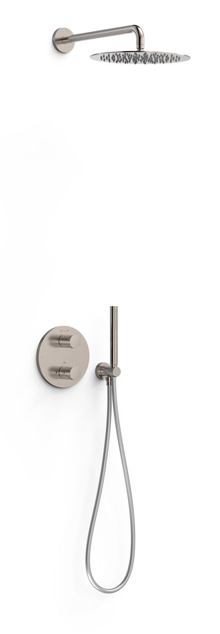 Tres Therm-Box zestaw prysznicowy podtynkowy termostatyczny z deszczownicą stal 26235004AC