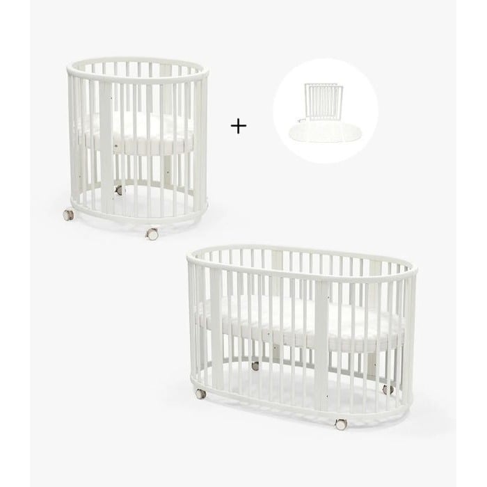 Stokke Sleepi V3 Complete Bundle - kompletny zestaw Sleepi-White-Flower Ecru
