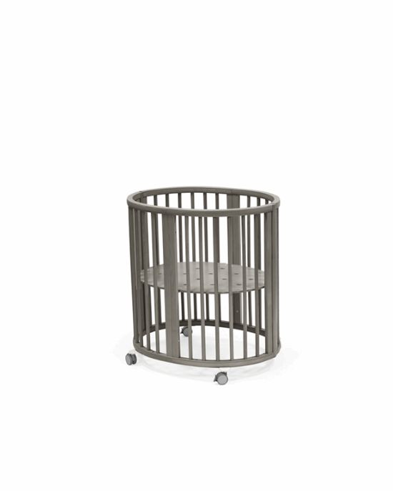 Zestaw Stokke Sleepi Mini V3 - owalne łóżeczko dziecięce-Hazy Gray + rozszerzenie Sleepi