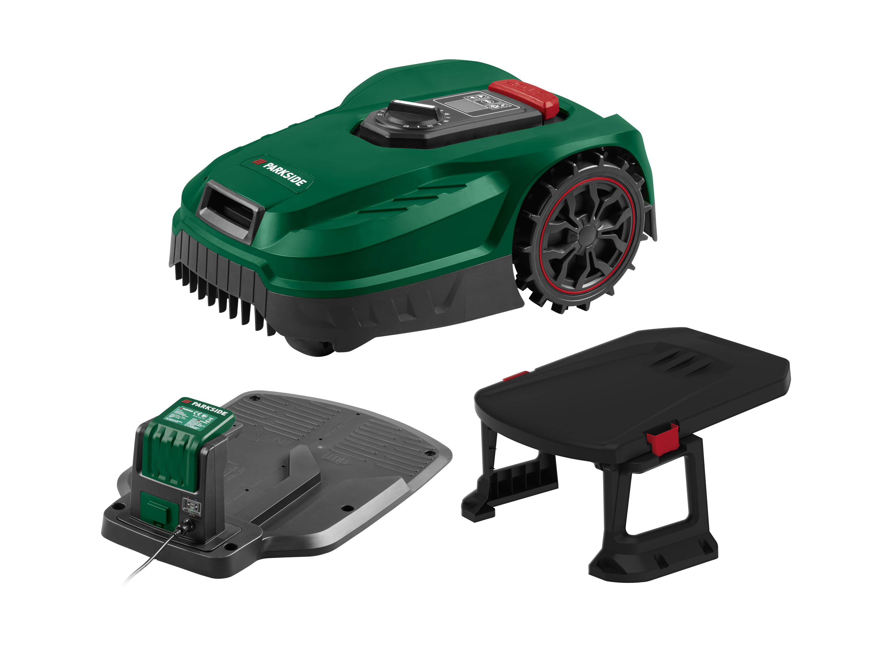 Parkside Zestaw Akumulatorowy robot koszący smart, 20 V z akumulatorem, stacją ładującą i garażem