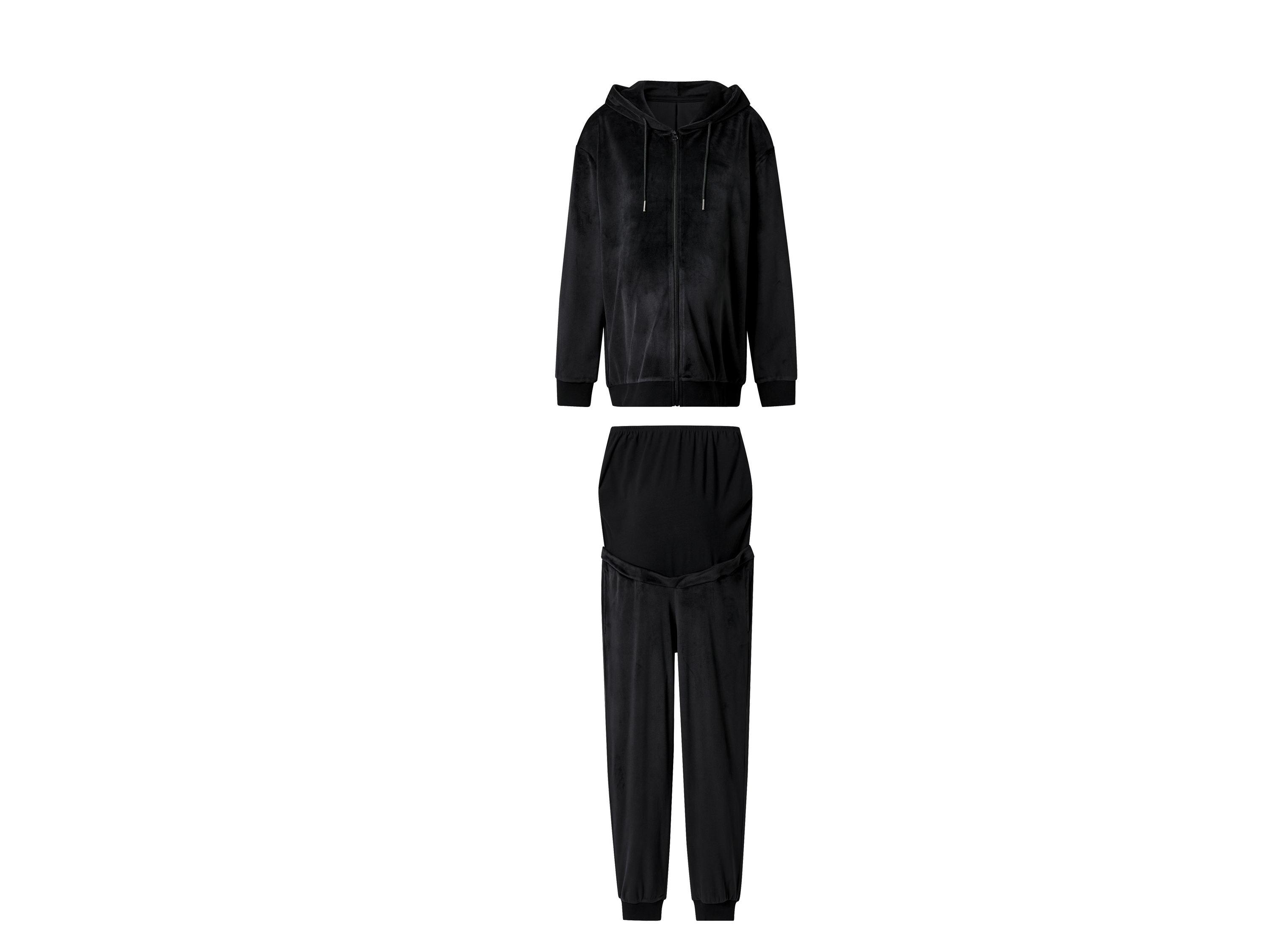 esmara Dres ciążowy welurowy damski Czarny, XS 32/34