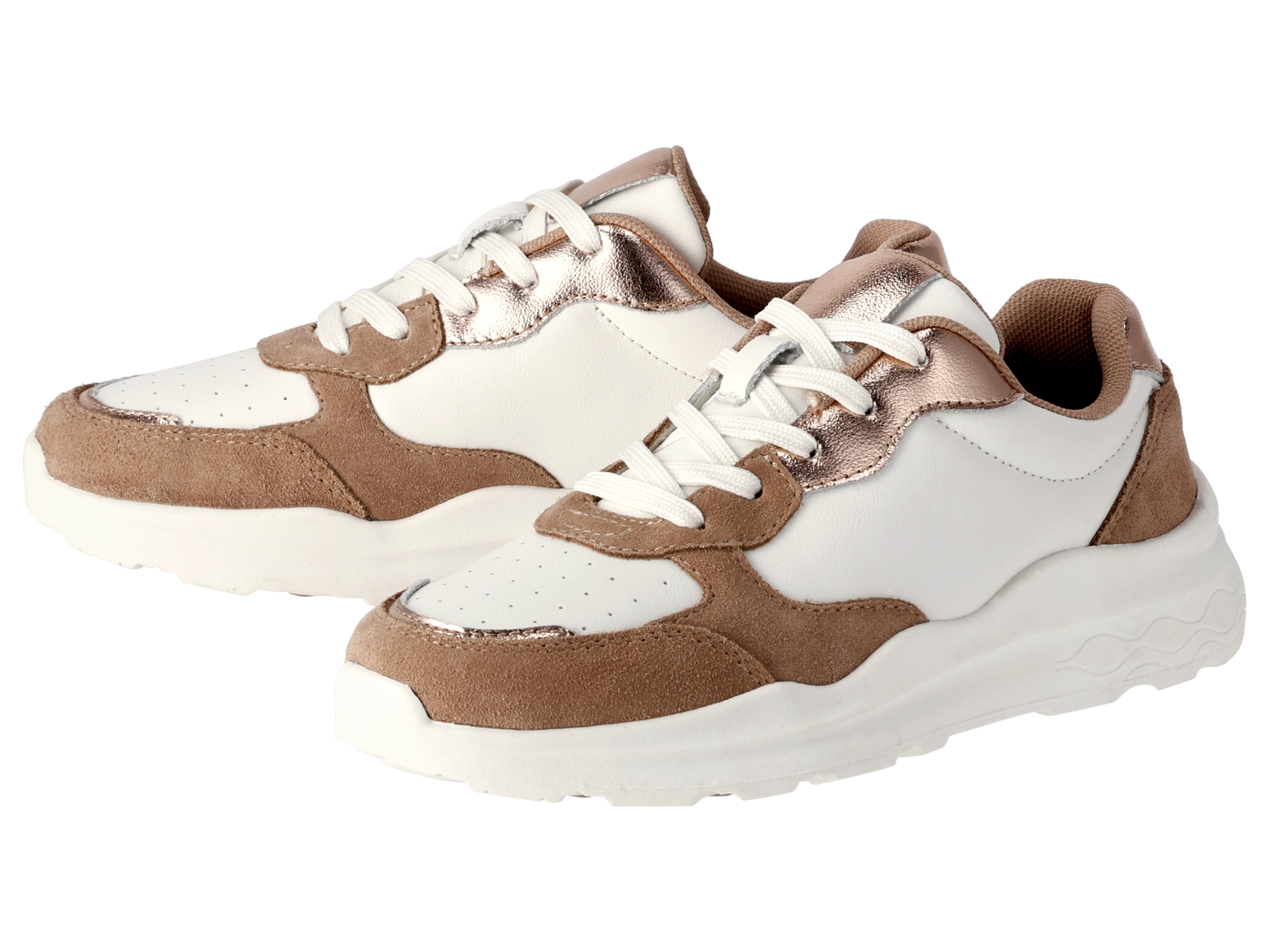 esmara Sneakersy skórzane damskie Biały, 40