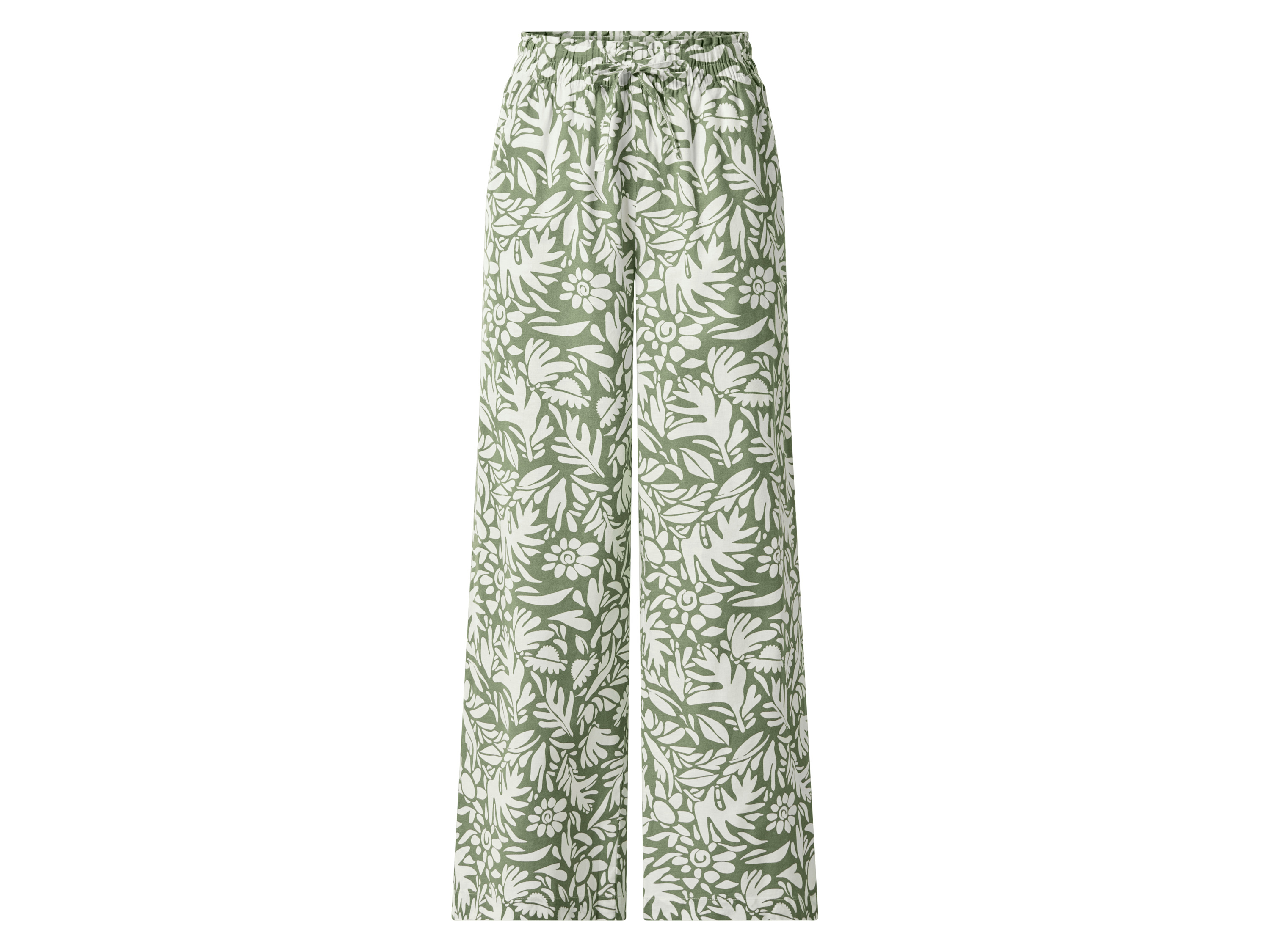 esmara Spodnie wide leg damskie z lnem Wzorzysty, L44/46