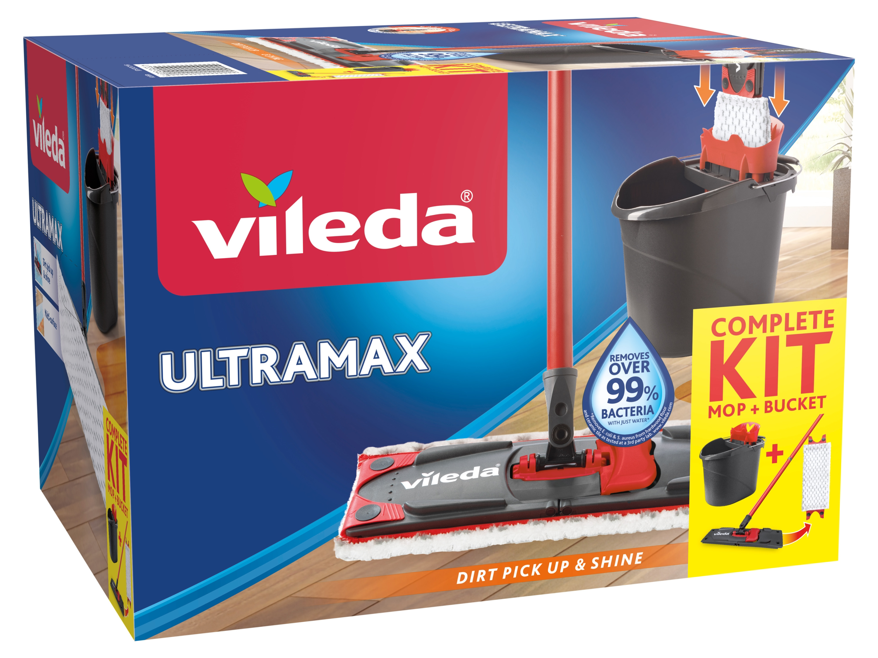 Vileda Zestaw do mycia podłóg Ultramax, mop z wiadrem