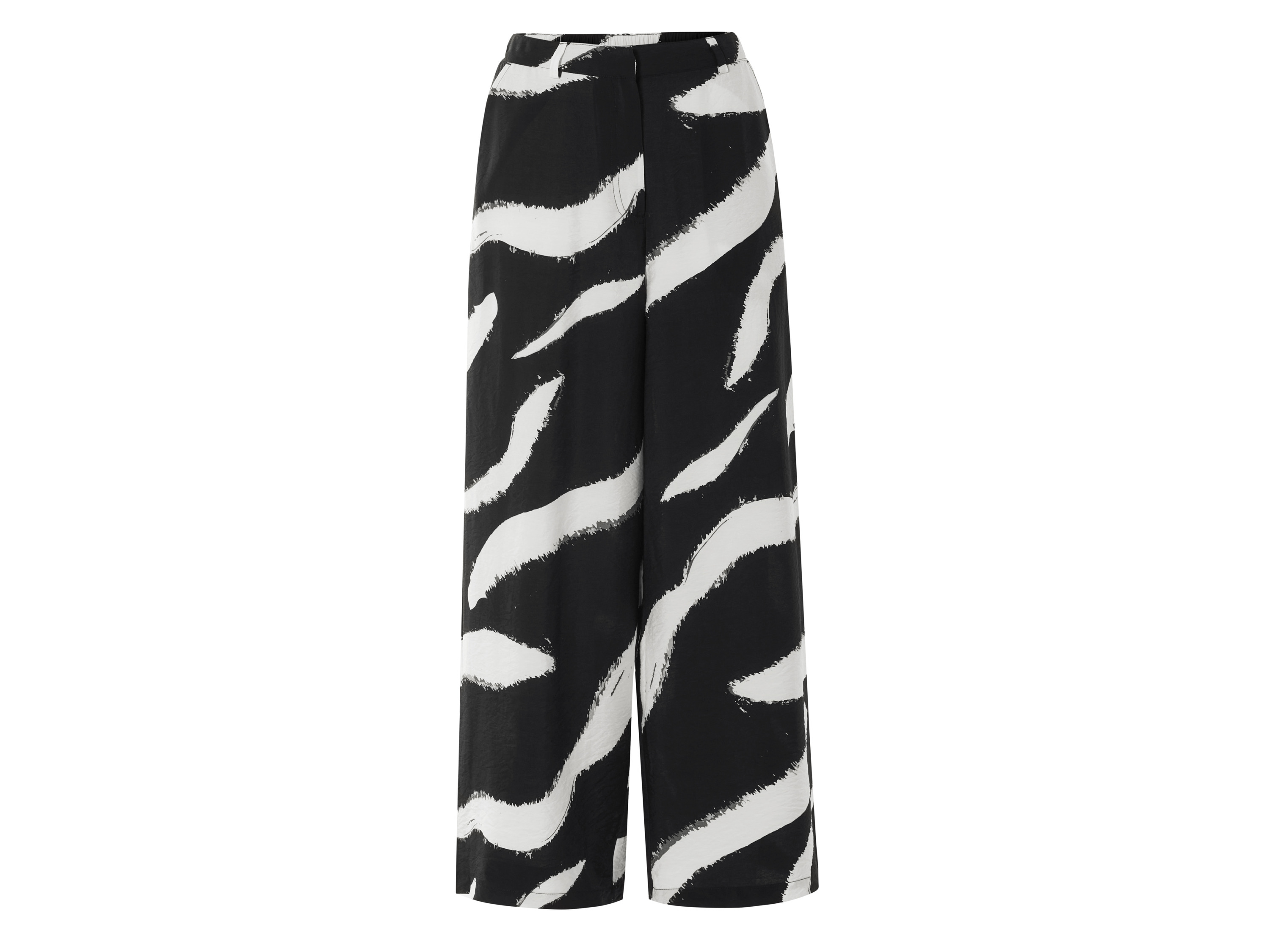 esmara Spodnie damskie wide leg Czarny/biały, 38