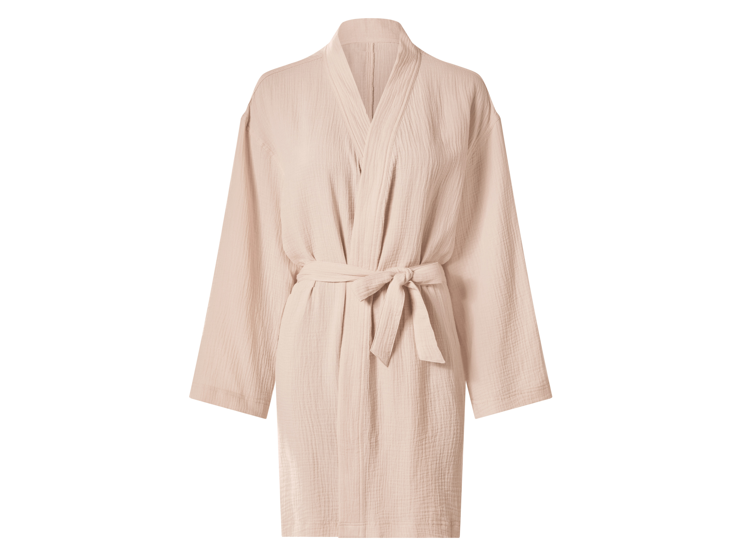 esmara Szlafrok-kimono damski z bawełny muślinowej Beżowy, XS 32/34
