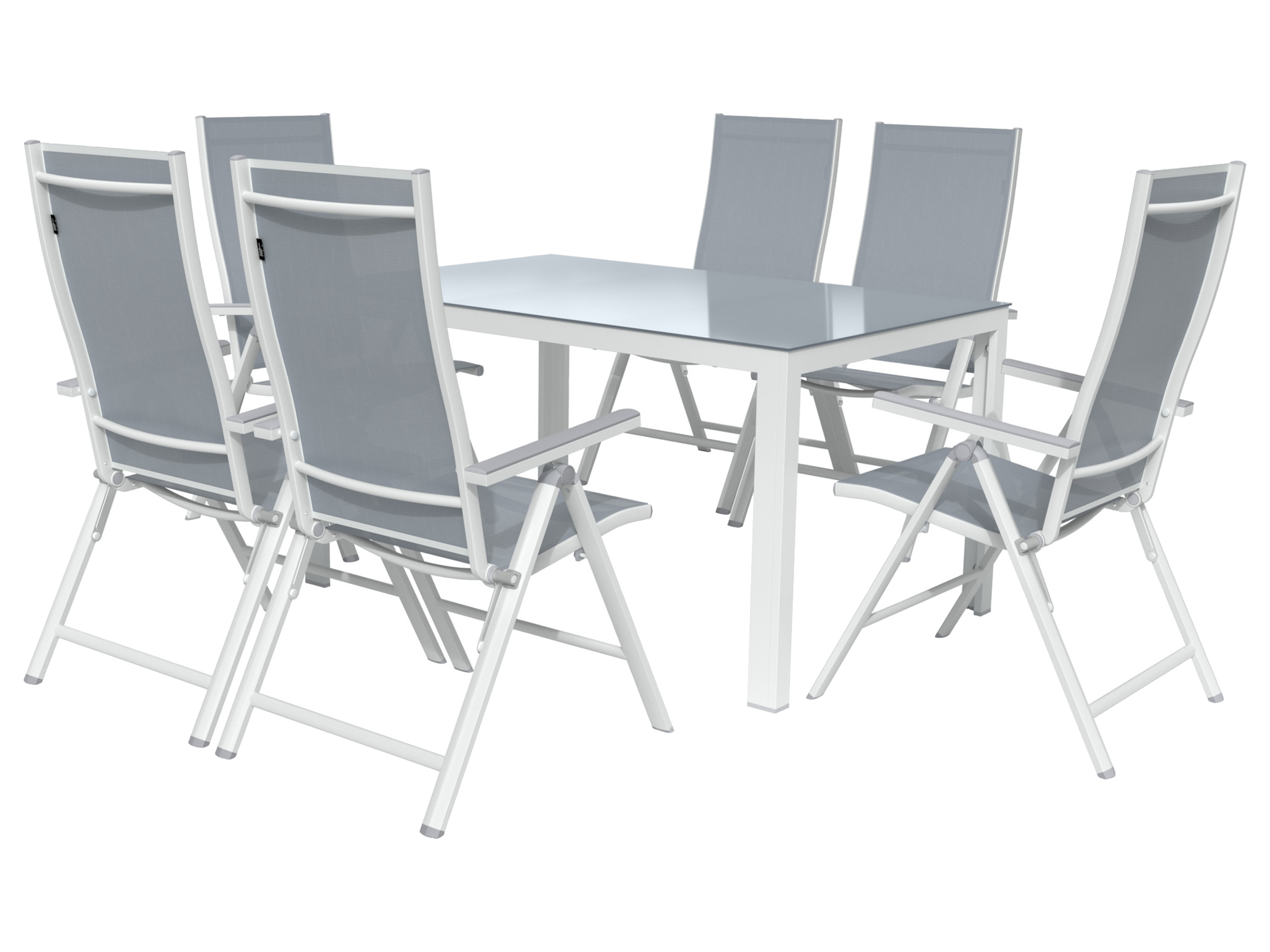 Livarno home Zestaw aluminiowych mebli ogrodowych Houston, stól i 6 foteli