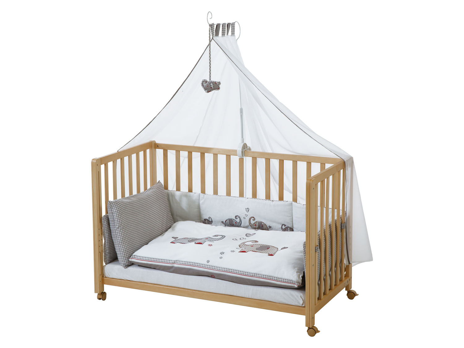 roba Łóżeczko dziecięce »Room Bed«, 60 x 120 cm Bliźniaki Jumbo w kolorze szarym, Naturalny