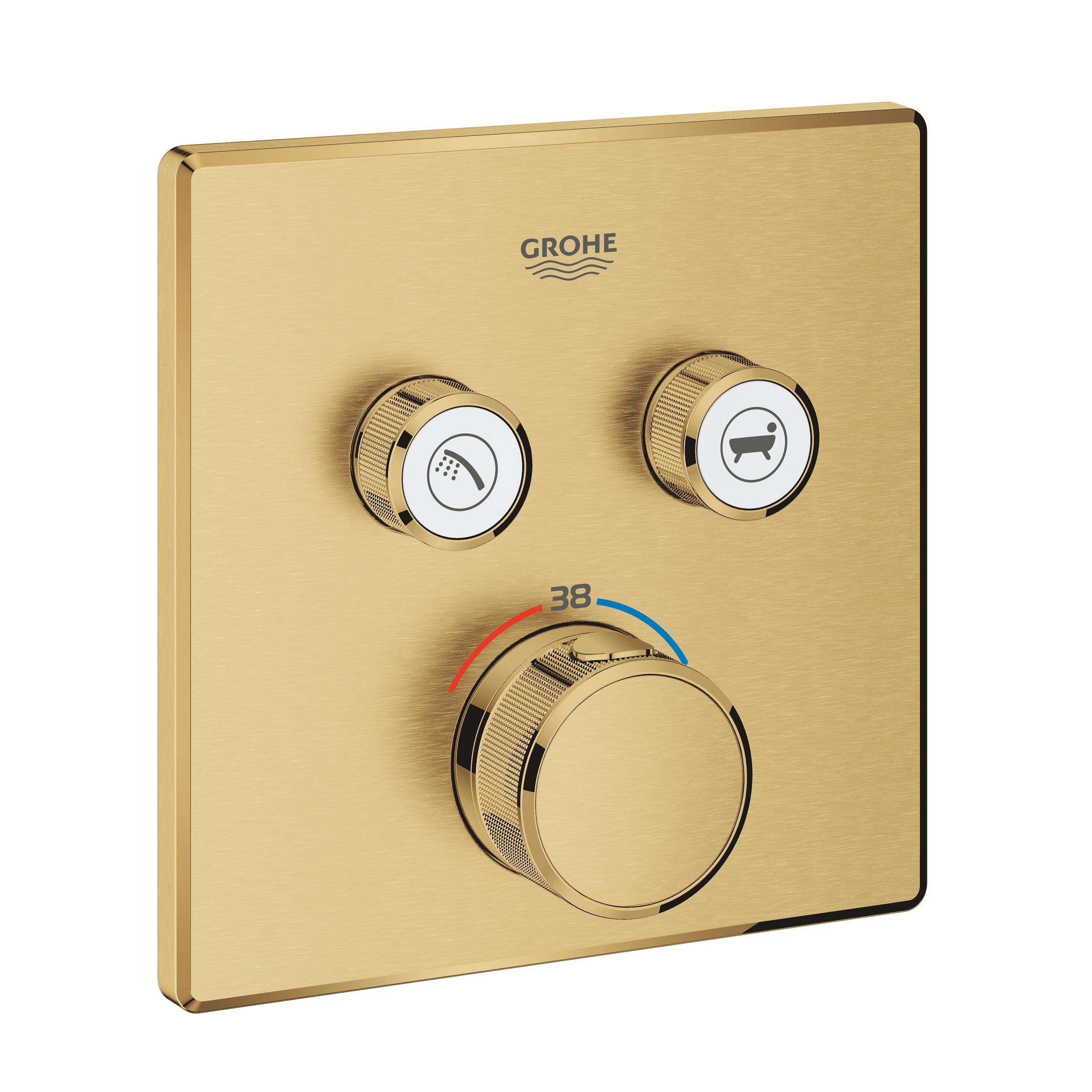 Darmowa Dostawa - Bateria wannowo-prysznicowa podtynkowa z termostatem złota Grohe Grohtherm SmartControl 29124GN0