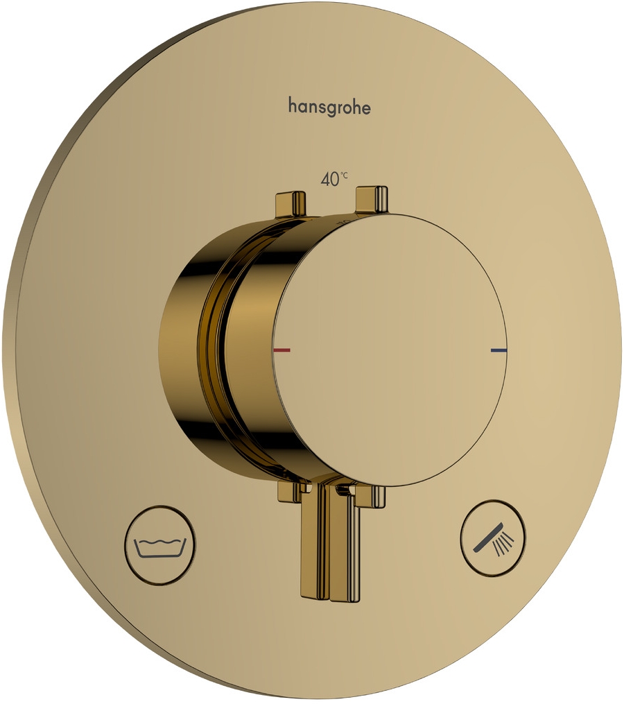 Darmowa Dostawa - Bateria wannowo-prysznicowa podtynkowa z termostatem złota Hansgrohe Ecostat Comfort S 33718990