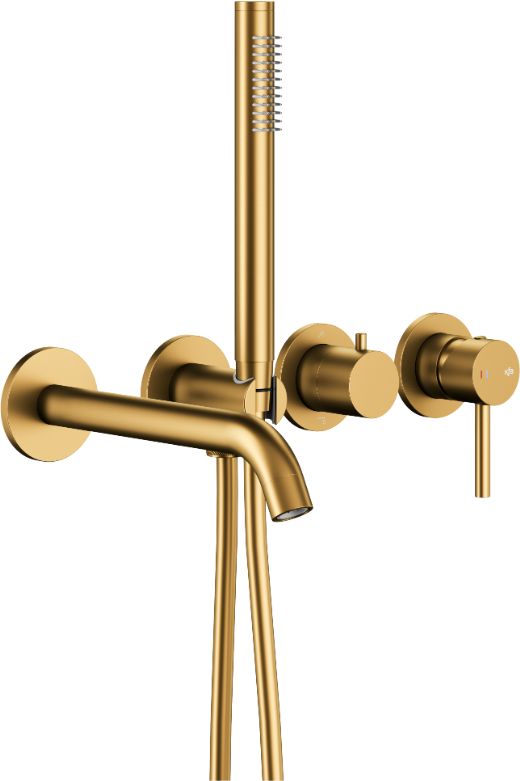 Darmowa Dostawa - Bateria wannowo-prysznicowa podtynkowa złota KFA Armatura Moza Gold 503941131