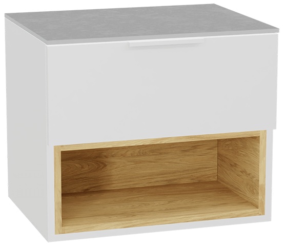 Darmowa Dostawa - Szafka z blatem 60x46.5x51.2 cm podumywalkowa wisząca biała-szara-dąb Excellent Tuto 2.0 MLEX2171K6002SJWHWH