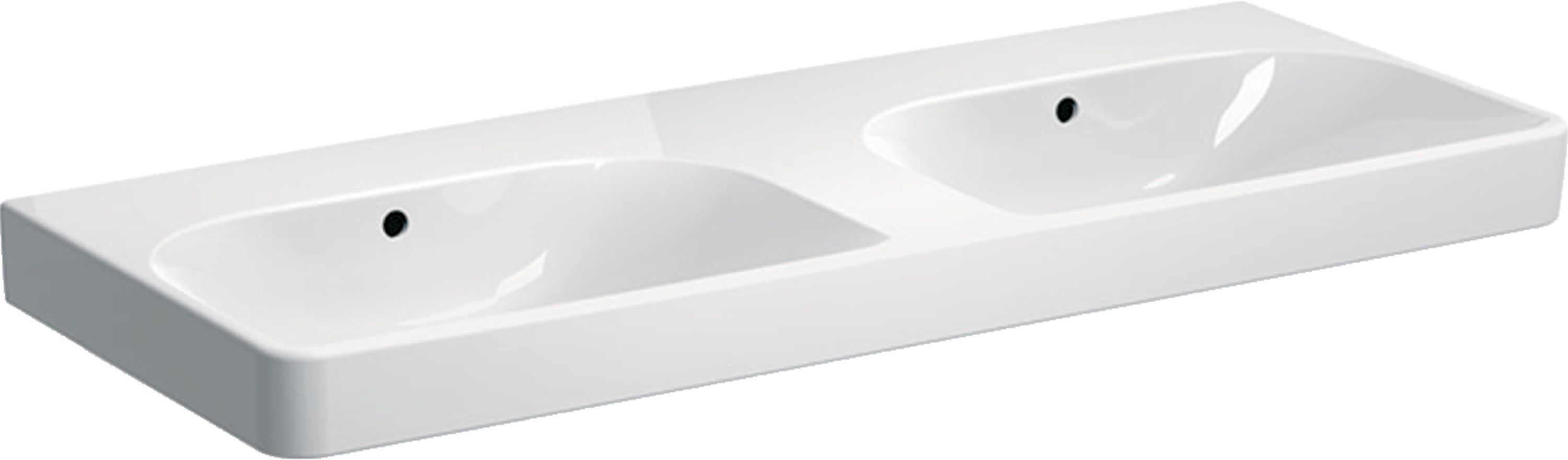 Darmowa Dostawa - Umywalka 120x48 cm prostokątna ścienna-meblowa-wpuszczana-podwójna biała Geberit Smyle Square 500224011