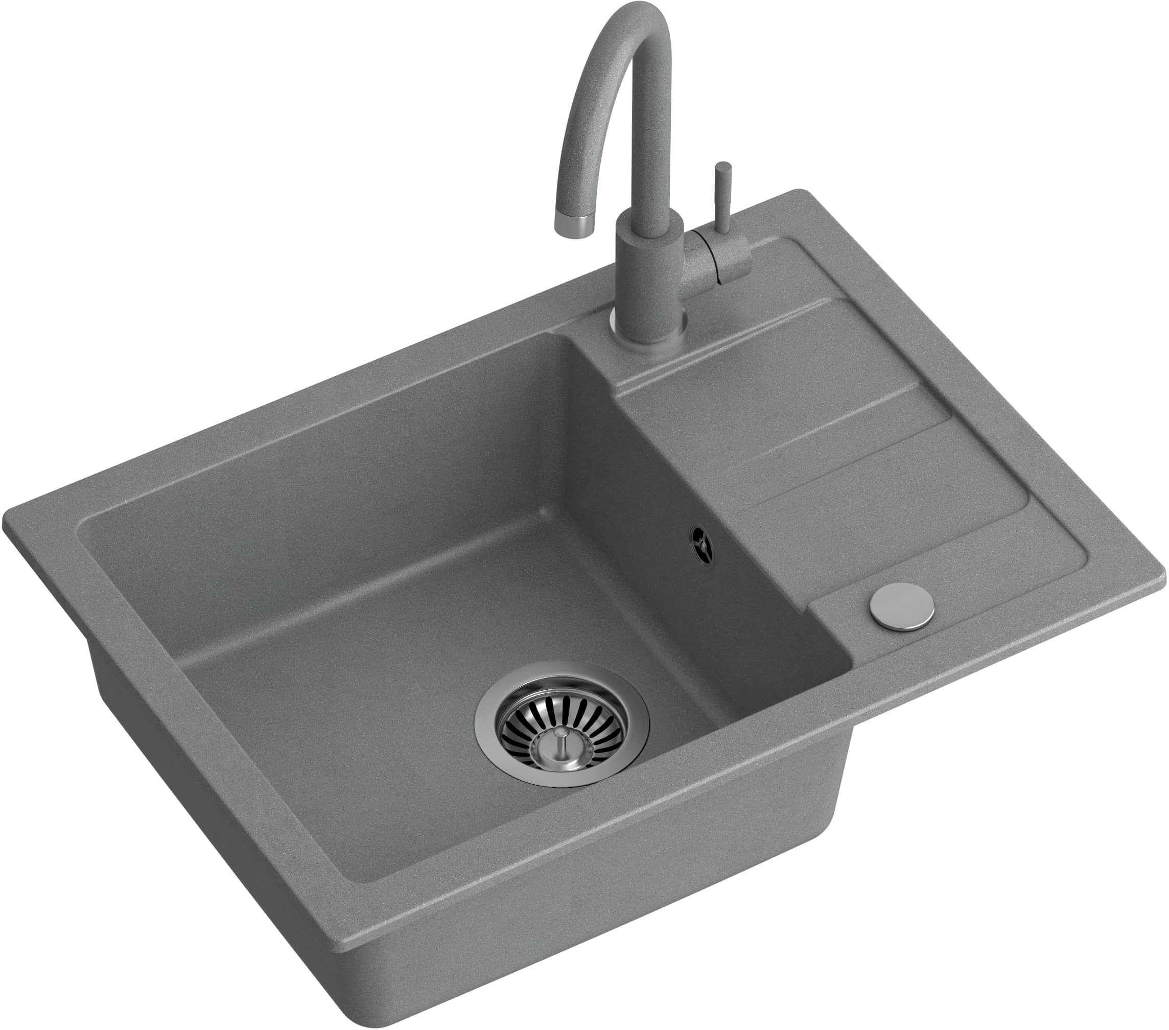 Darmowa Dostawa - Zlewozmywak z baterią szary/ Quadron Go Smart LATQ6244GSSZ