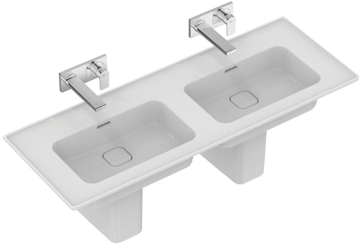Darmowa Dostawa - Umywalka 124x46 cm prostokątna ścienna-meblowa-podwójna biała Ideal Standard Strada II T363601