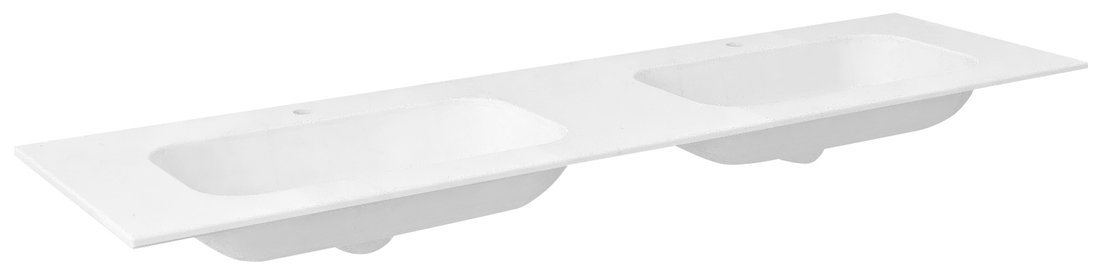 Darmowa Dostawa - Umywalka 200x51.5 cm prostokątna meblowa-podwójna biała Sapho Aruba AR200B2M