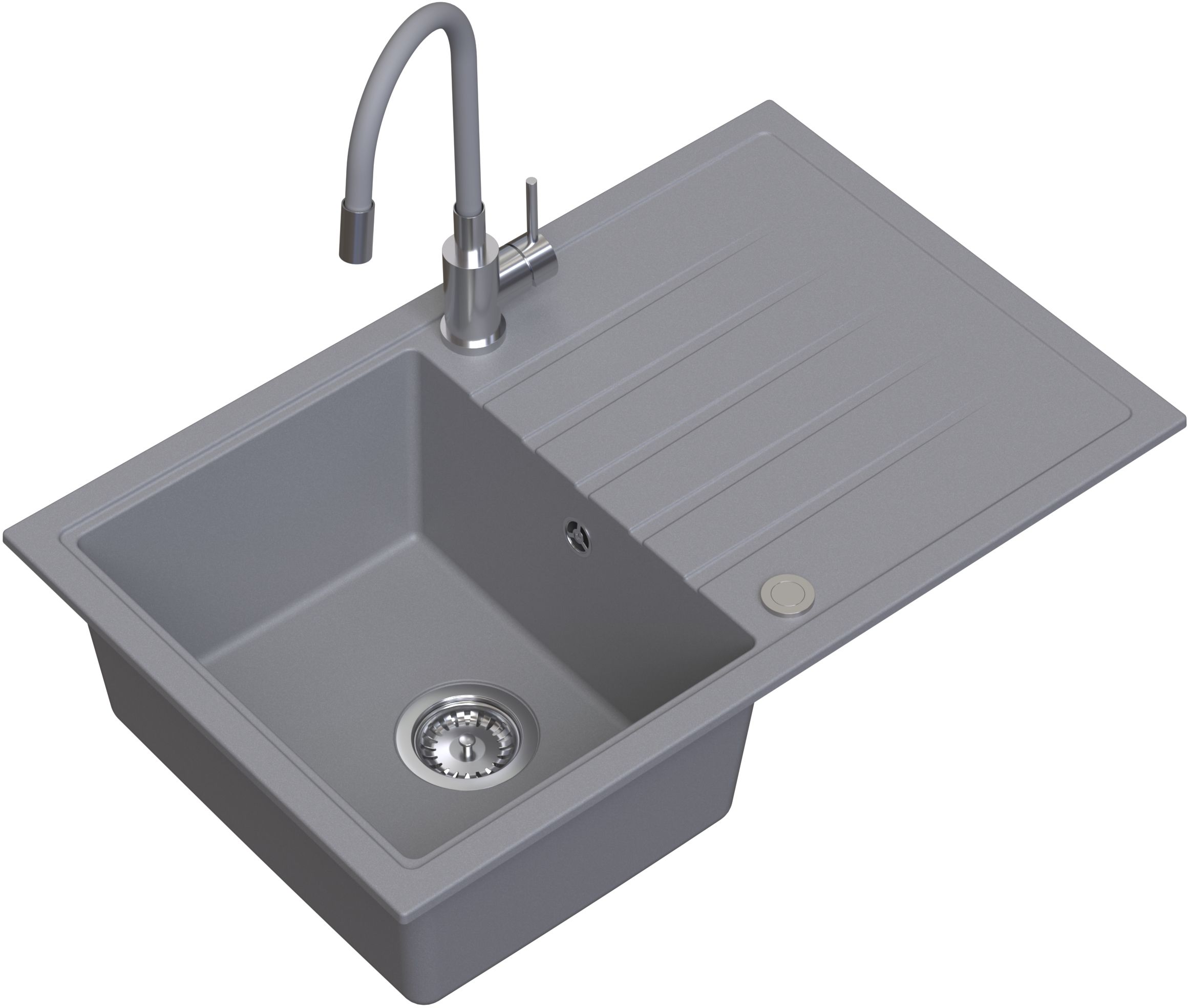 Darmowa Dostawa - Zlewozmywak z baterią szary/stal Ruvetti Maxi+ LP3200MX7950GRW