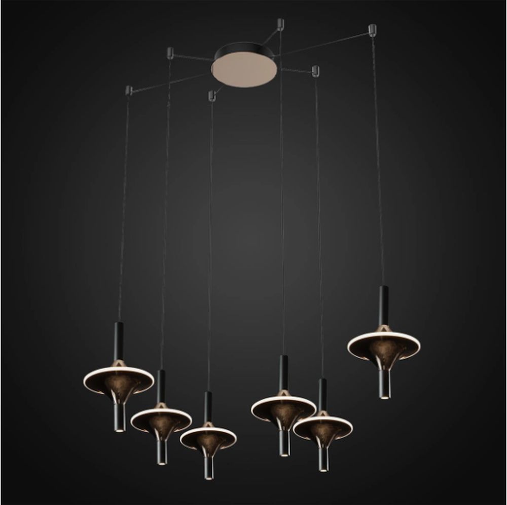 Darmowa Dostawa - Lampa wisząca 6x54 W przezroczysta-złota Altavola Design Spinoza LA120CO6