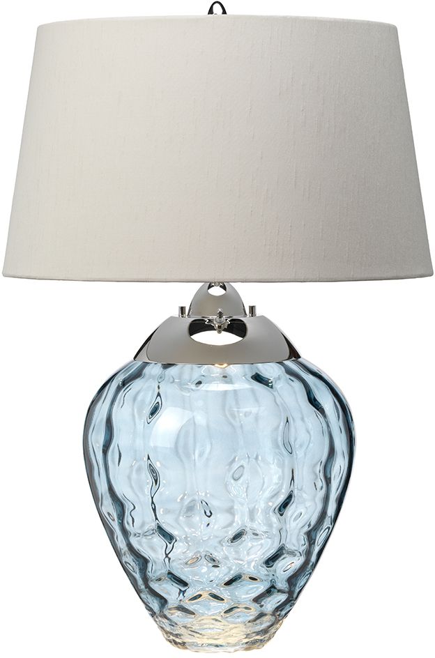 Darmowa Dostawa - Lampa stołowa 2x7 W niebieska-szara-nikiel Quintiesse Samara QNSAMARATLLRGBLU
