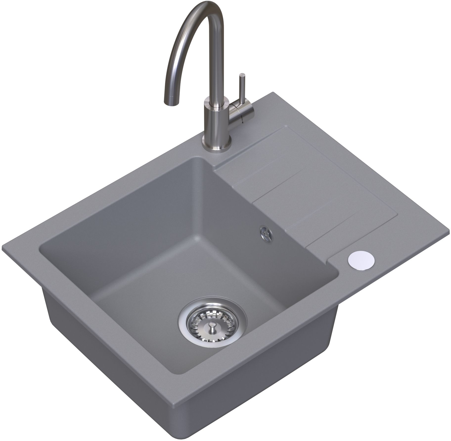 Darmowa Dostawa - Zlewozmywak z baterią szary/stal Ruvetti Minimini+ LP3200MM58440GRW