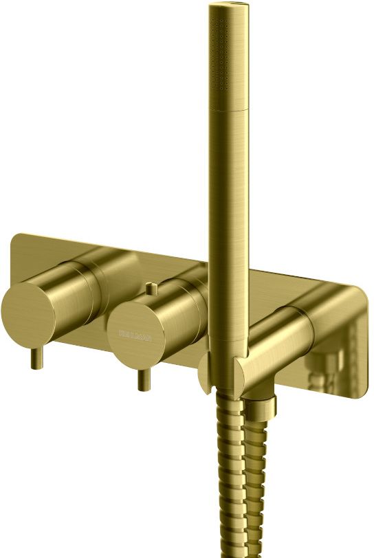 Darmowa Dostawa - Bateria wannowo-prysznicowa podtynkowa z termostatem złota Kohlman Axel Brushed Gold QW265AGDB