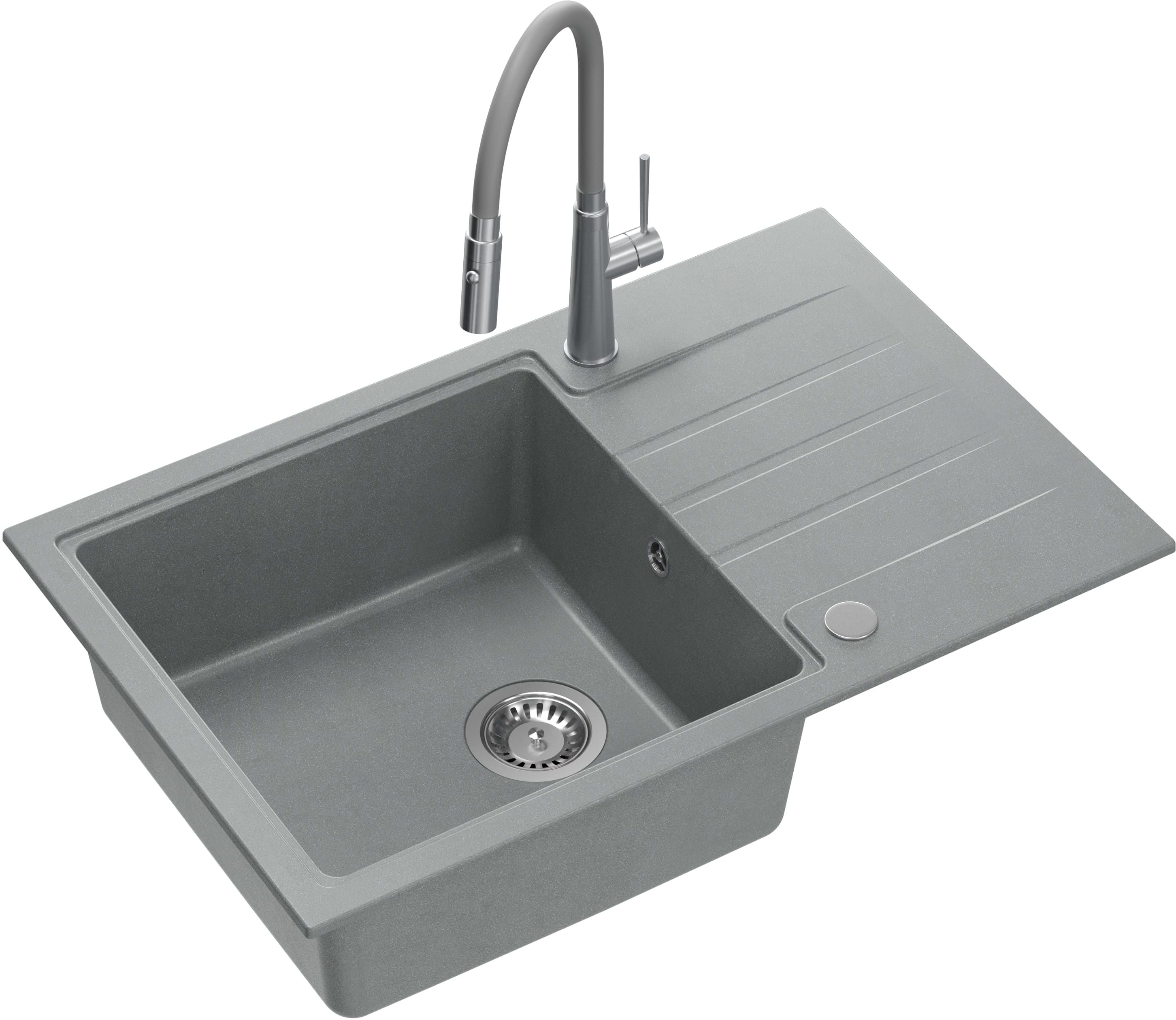 Darmowa Dostawa - Zlewozmywak z baterią szary/stal Quadron Peter HCQP7850SZK3922505BSGR