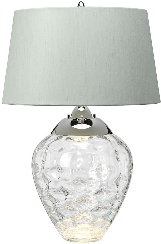 Darmowa Dostawa - Lampa stołowa 2x7 W przezroczysta-niebieska-nikiel Quintiesse Samara QNSAMARATLCLR