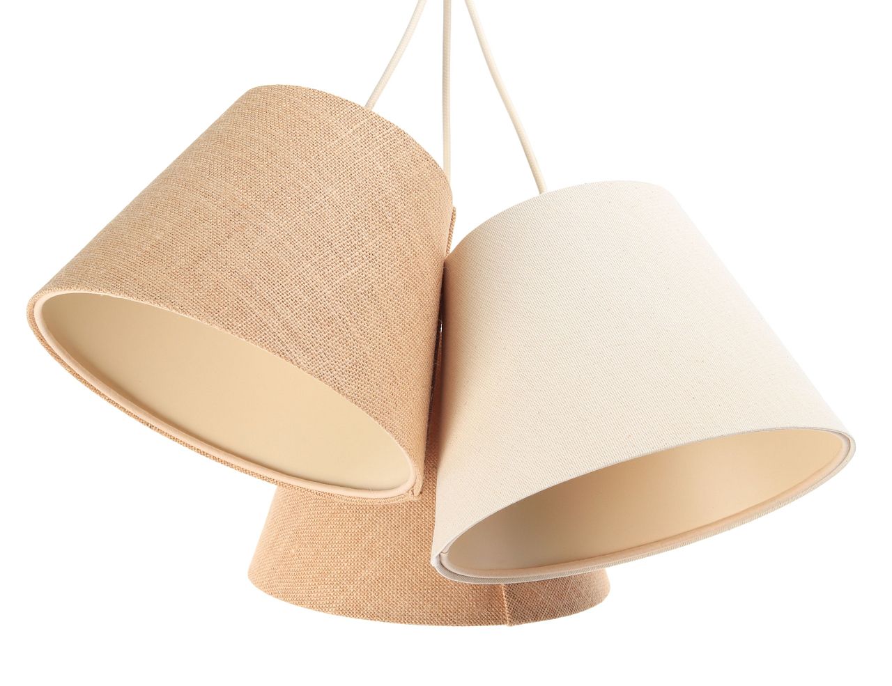 Darmowa Dostawa - Lampa wisząca 3x40 W kremowa-beżowa BPS Koncept Boho 070121