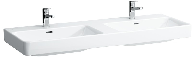 Darmowa Dostawa - Umywalka 130x46 cm prostokątna ścienna-podwójna biała Laufen Pro S H8149680001091