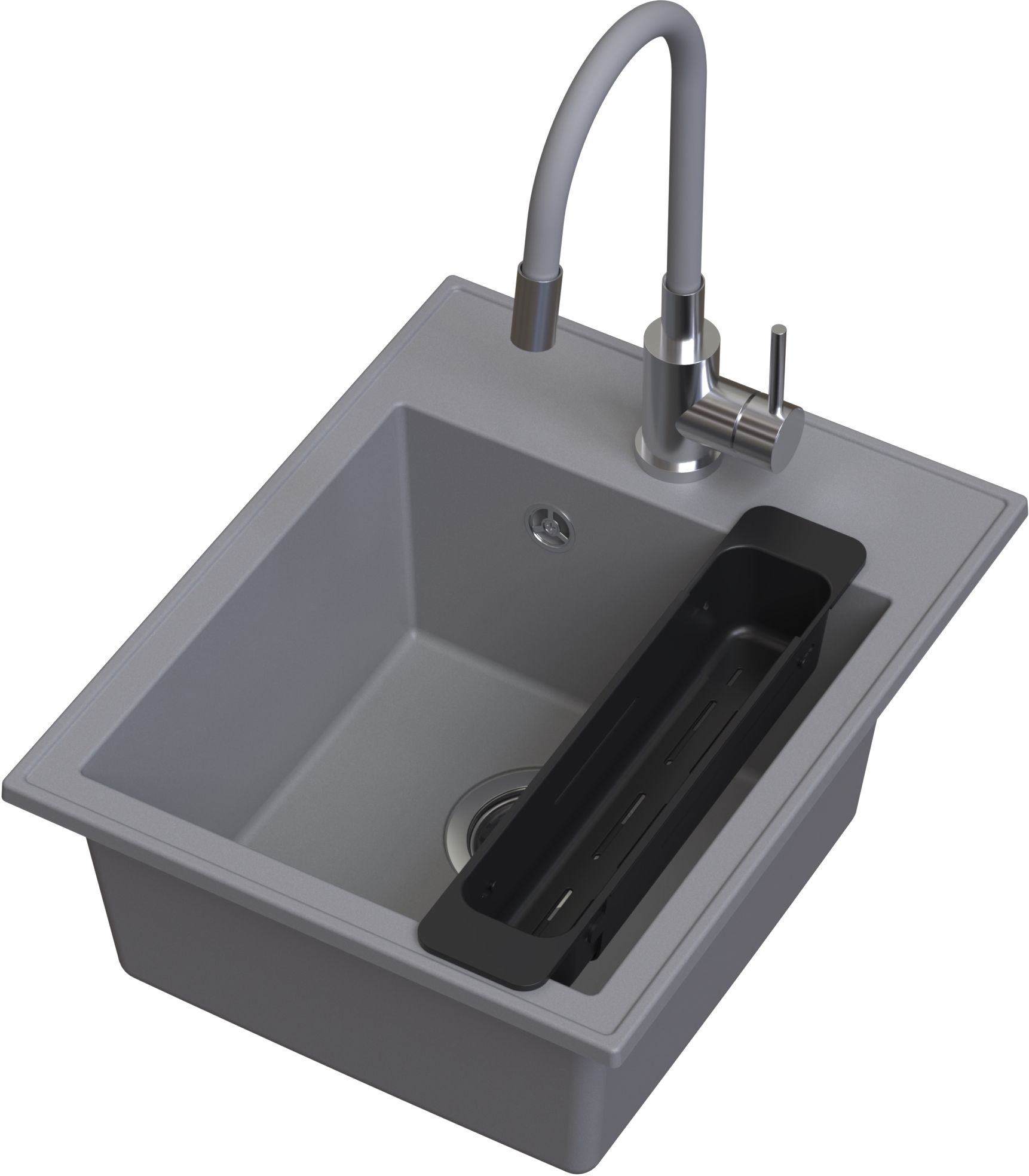 Darmowa Dostawa - Zlewozmywak z baterią i akcesoriami szary/stal Ruvetti Natu Box LP3200NB4050GRW