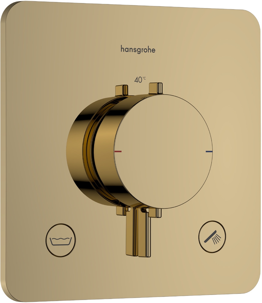 Darmowa Dostawa - Bateria wannowo-prysznicowa podtynkowa z termostatem złota Hansgrohe Ecostat Comfort Q 33717990
