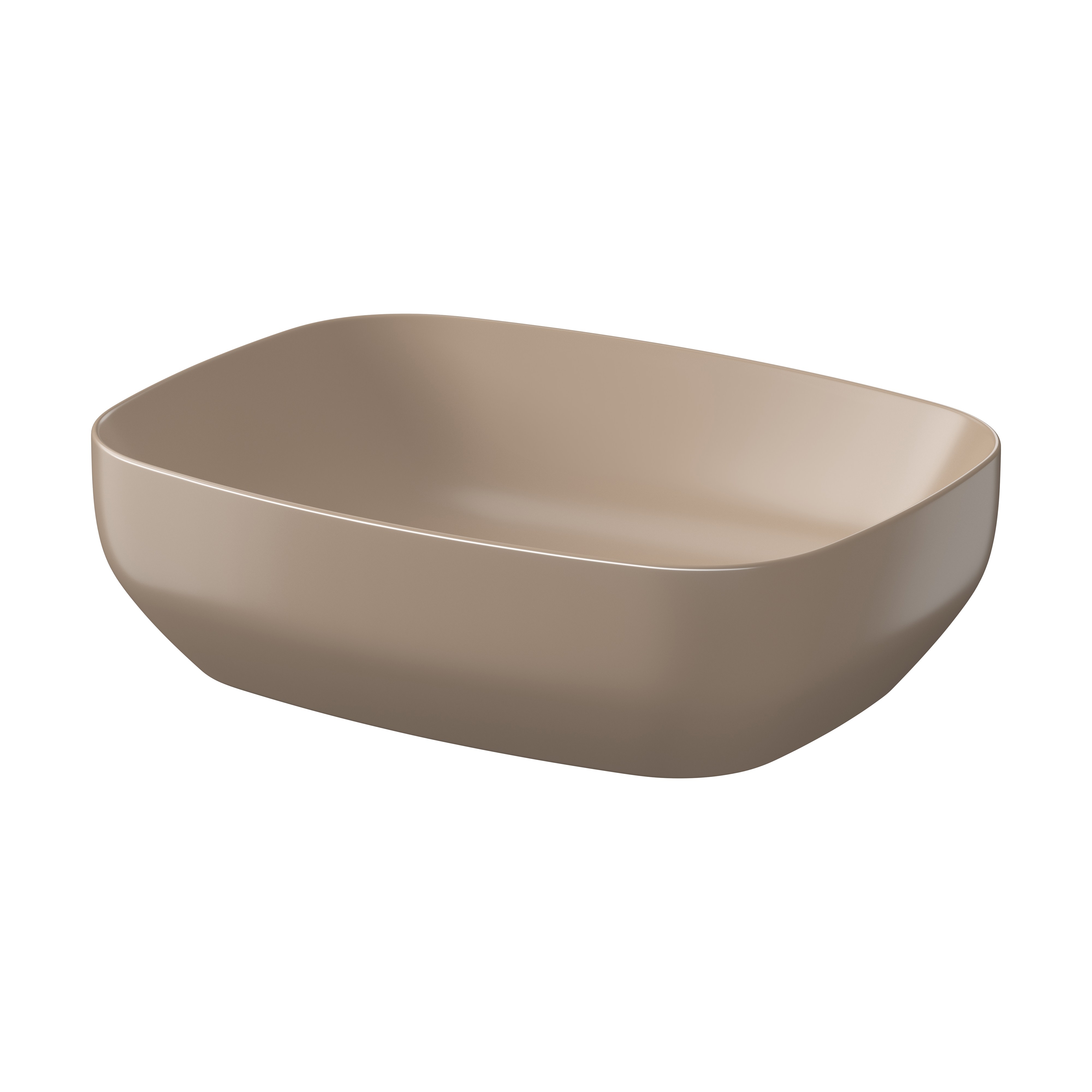 Darmowa Dostawa - Umywalka 50x38.5 cm prostokątna nablatowa brąz/beż Meissen Keramik Farva K712024