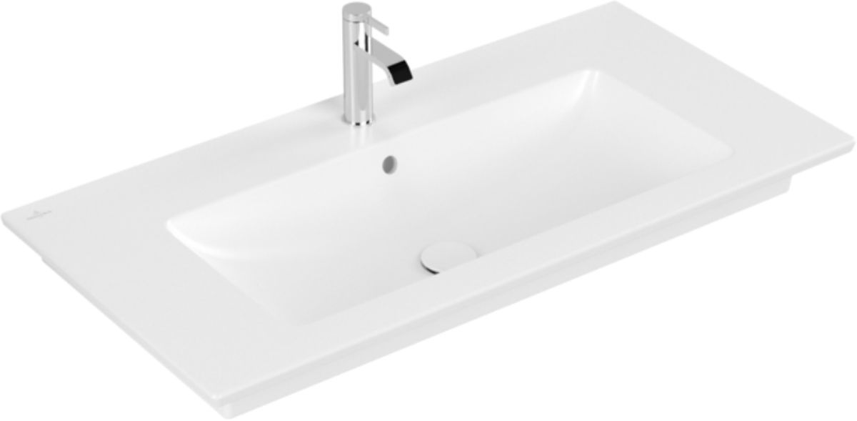 Darmowa Dostawa - Umywalka 100x50 cm prostokątna ścienna-meblowa-z blatem biała Villeroy & Boch Venticello 4104ALRW