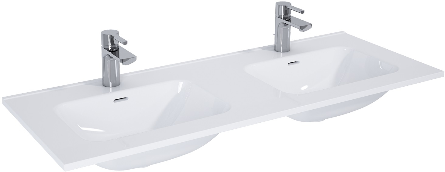 Darmowa Dostawa - Umywalka 120.8x46 cm prostokątna meblowa-podwójna biała Elita Skappa RE041203068060