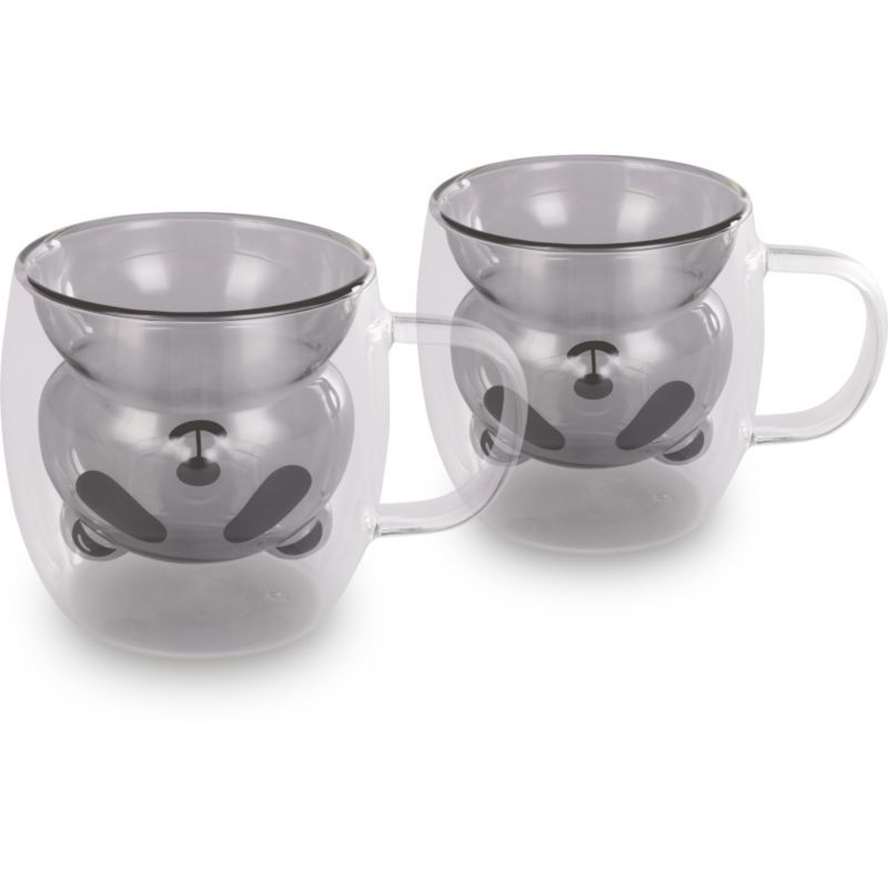 Szklanki Z Uchem Lamart LT9126 Miś Podwójna Ścianka 230ml 2szt