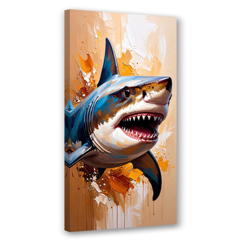 Obraz na płótnie do salonu kuchni Feeby Rekin Ryba Zwierzę morskie 50x100cm 1szt