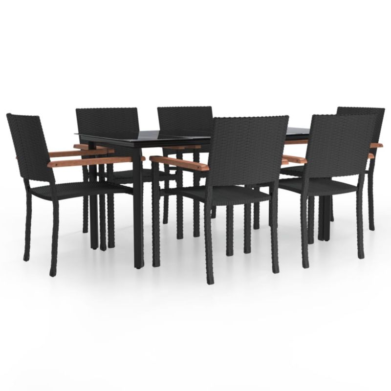 Zestaw mebli ogrodowych jadalniany WaszeMeble 6-osobowy HDPE i stal czarny WM-3156681 1 kpl