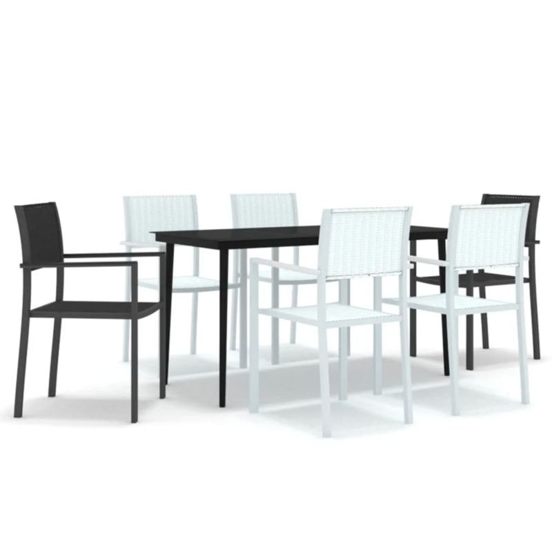 Zestaw mebli ogrodowych jadalniany WaszeMeble 6-osobowy HDPE i stal wielokolorowy WM-3099278 1 kpl